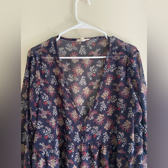 Loralette Floral Long Sleeve Blouse Peasant Boho - Picture 3 of 6